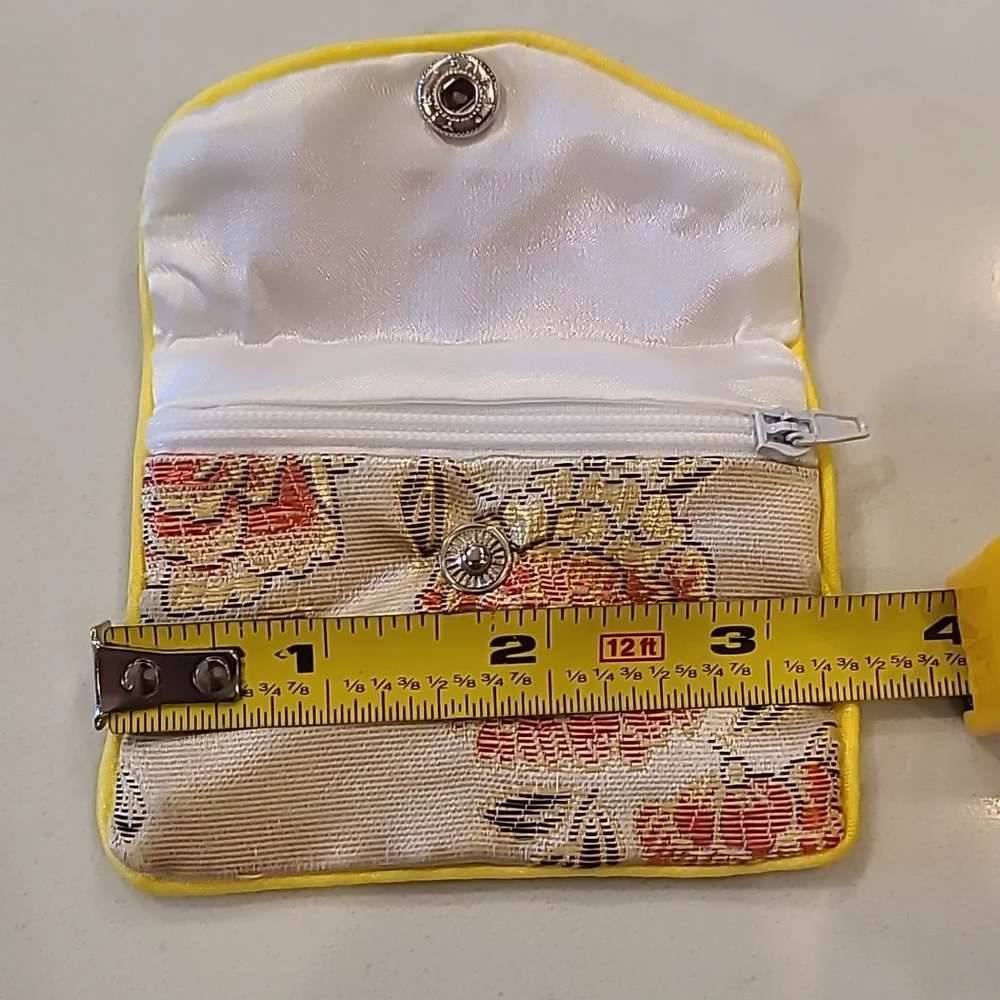 Silk Asian Floral Coin Jewelry Purse